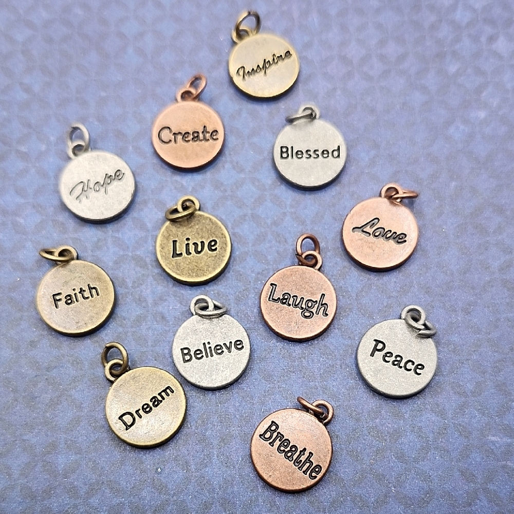 Inspirational Charm Pendant Set - Gold, Silver, Copper